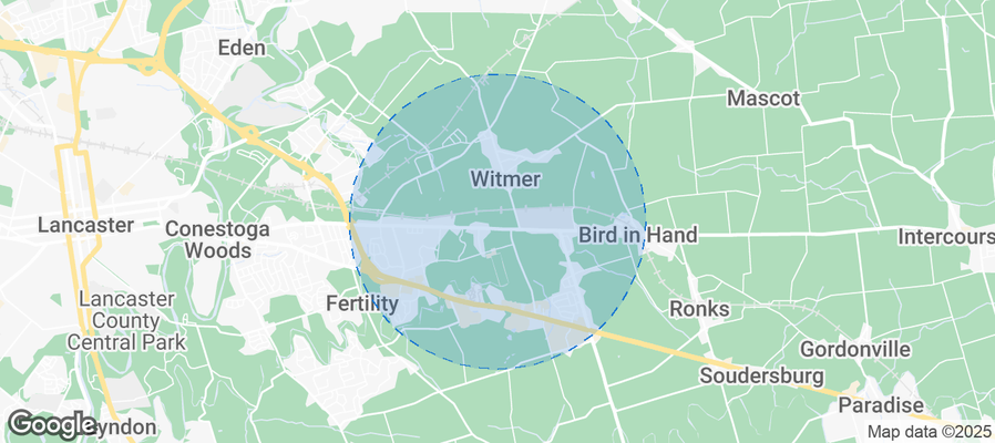 Map of Airbnb listings in East Lampeter Township