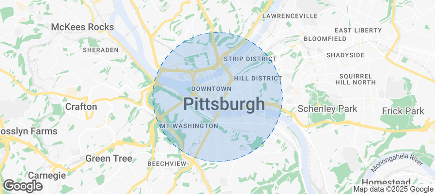 Map of Airbnb listings in Pittsburgh