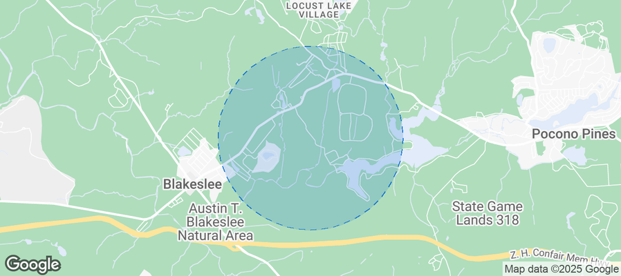 Map of Airbnb listings in Tobyhanna Township