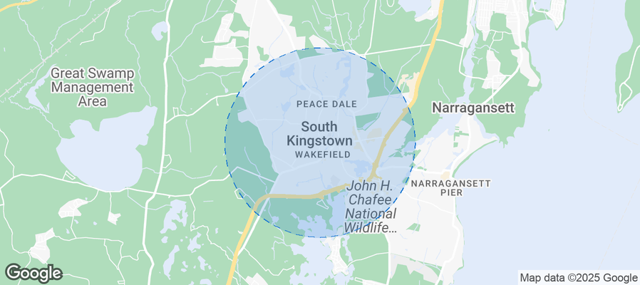 Map of Airbnb listings in South Kingstown