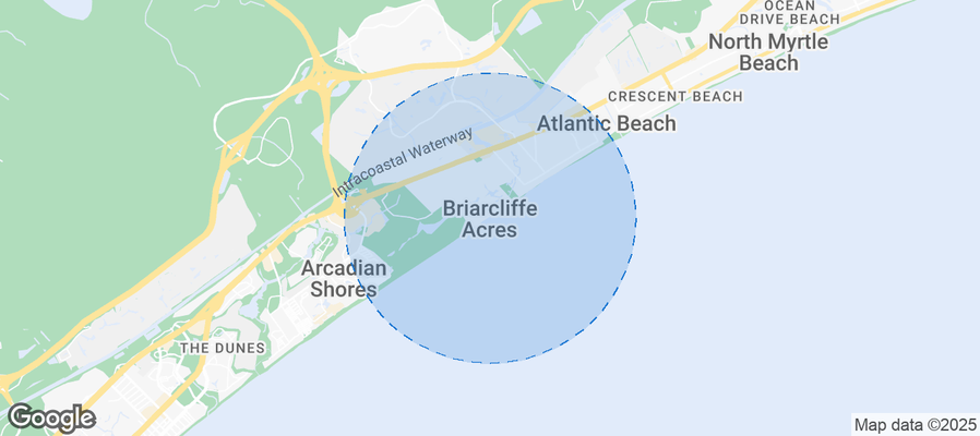 Map of Airbnb listings in Briarcliffe Acres