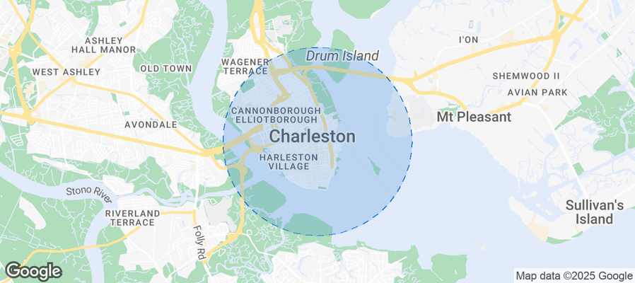 Map of Airbnb listings in Charleston