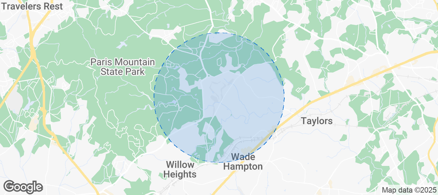 Map of Airbnb listings in Greenville County