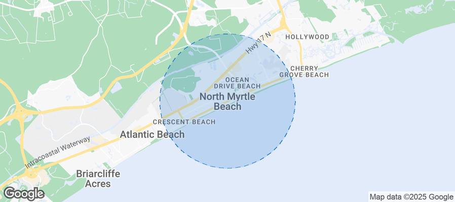 Map of Airbnb listings in North Myrtle Beach