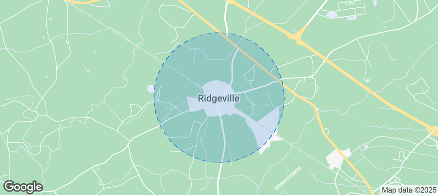 Map of Airbnb listings in Ridgeville