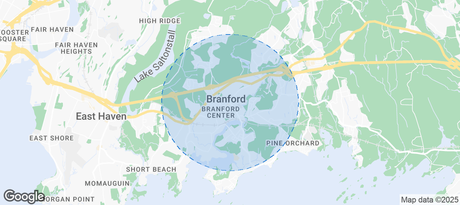Map of Airbnb listings in Branford
