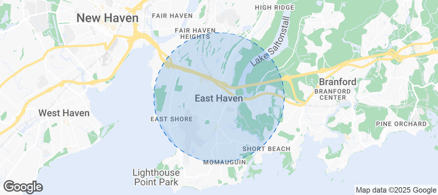 Map of Airbnb listings in East Haven