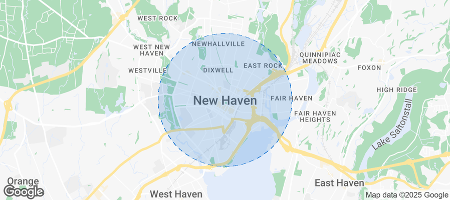 Map of Airbnb listings in New Haven