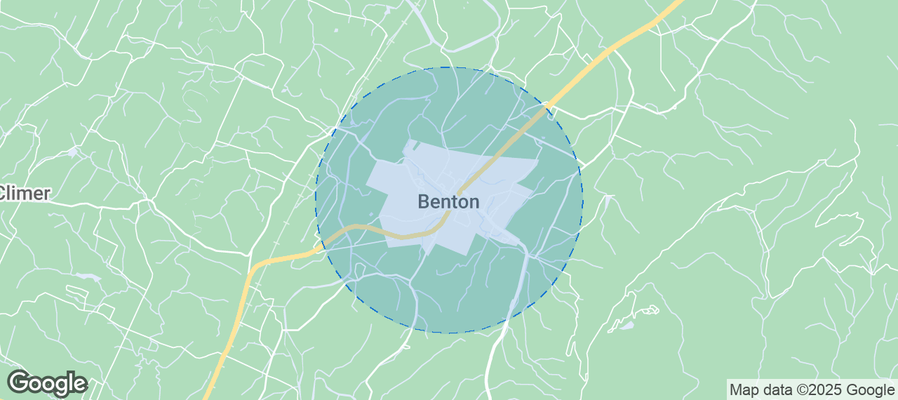 Map of Airbnb listings in Benton