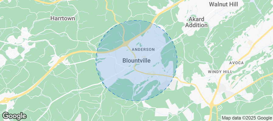 Map of Airbnb listings in Blountville