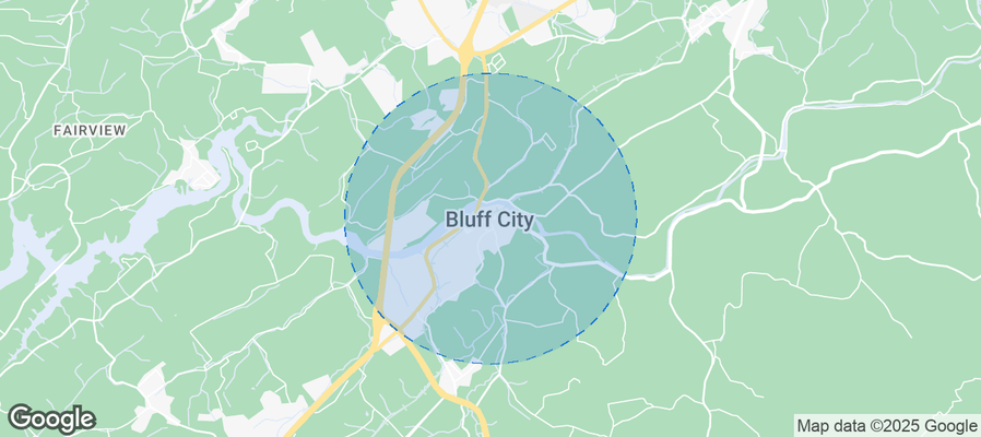 Map of Airbnb listings in Bluff City