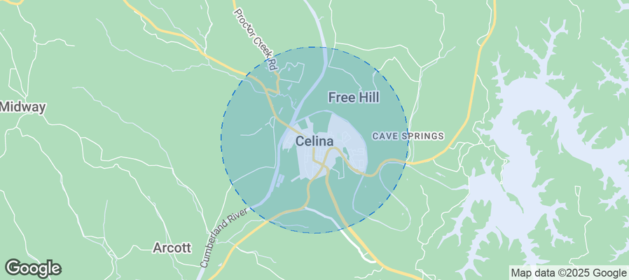 Map of Airbnb listings in Celina