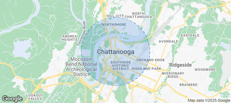 Map of Airbnb listings in Chattanooga