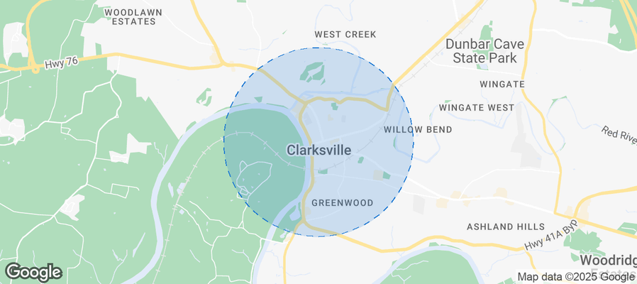 Map of Airbnb listings in Clarksville