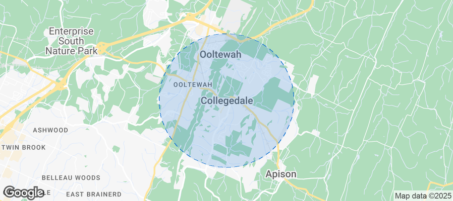 Map of Airbnb listings in Collegedale