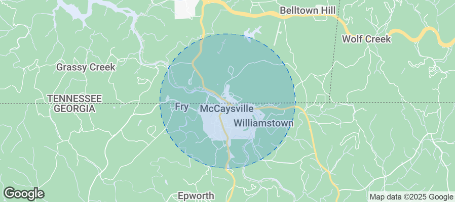 Map of Airbnb listings in Copperhill