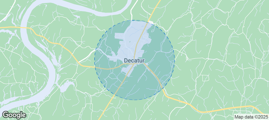 Map of Airbnb listings in Decatur