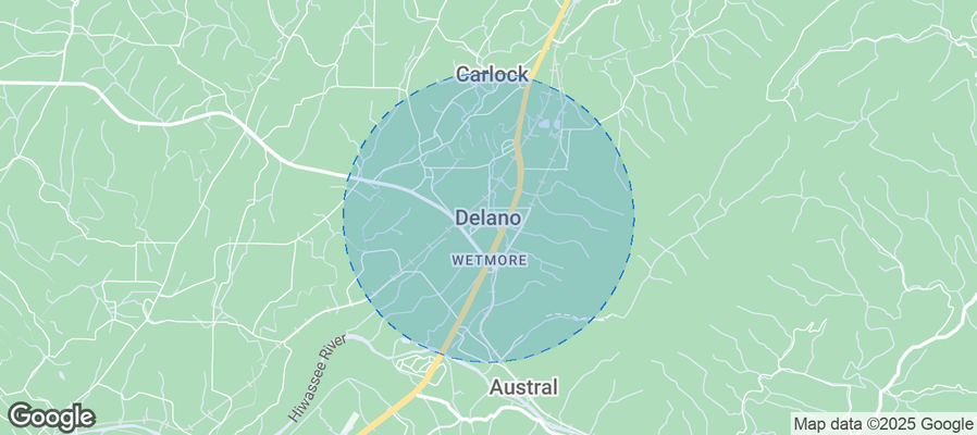 Map of Airbnb listings in Delano