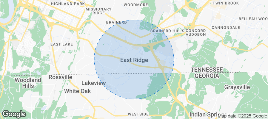 Map of Airbnb listings in East Ridge