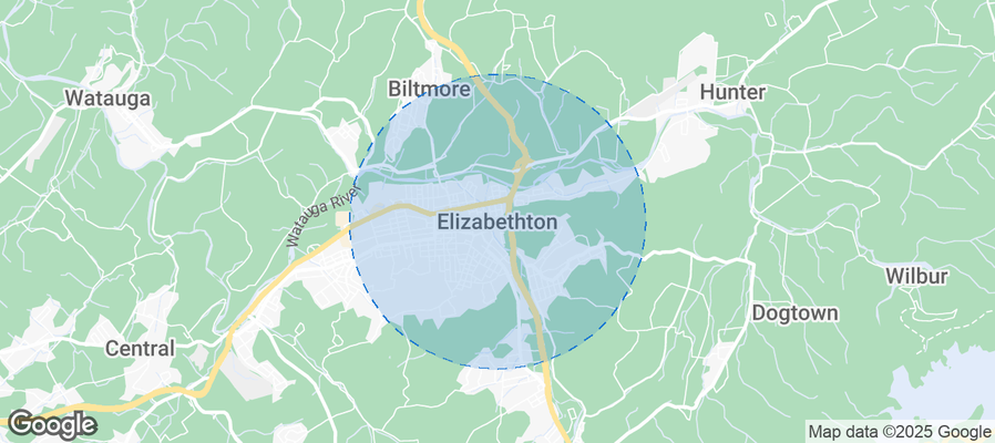 Map of Airbnb listings in Elizabethton