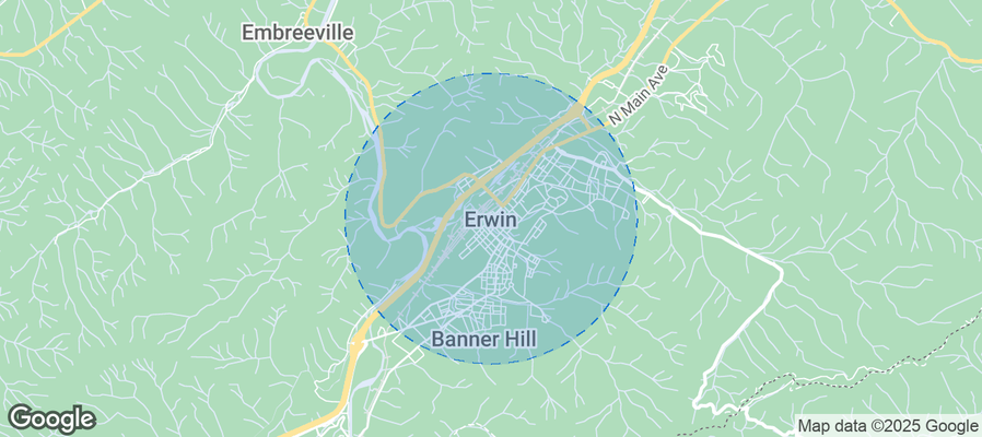 Map of Airbnb listings in Erwin