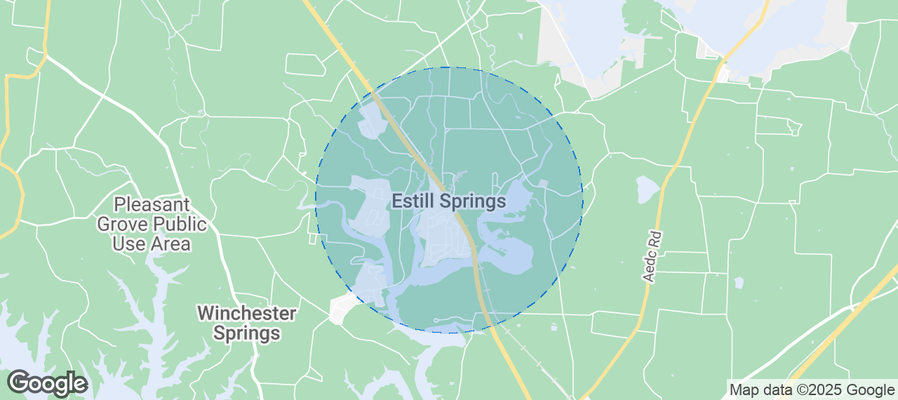 Map of Airbnb listings in Estill Springs