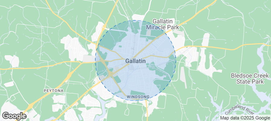 Map of Airbnb listings in Gallatin