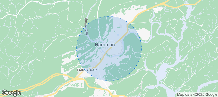 Map of Airbnb listings in Harriman