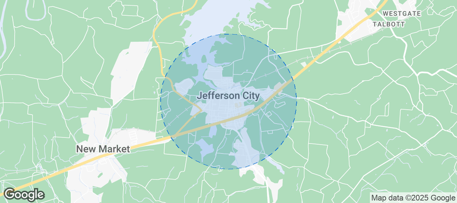 Map of Airbnb listings in Jefferson City