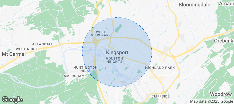 Map of Airbnb listings in Kingsport