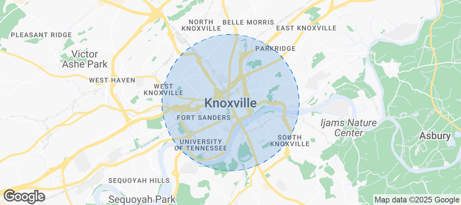 Map of Airbnb listings in Knoxville