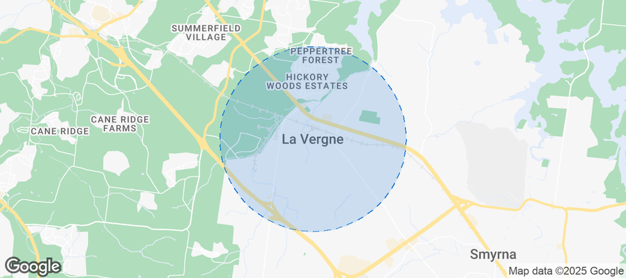 Map of Airbnb listings in La Vergne