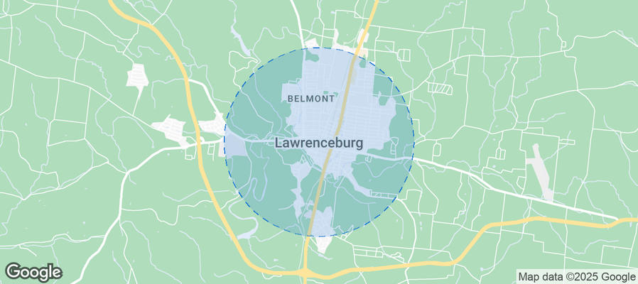 Map of Airbnb listings in Lawrenceburg