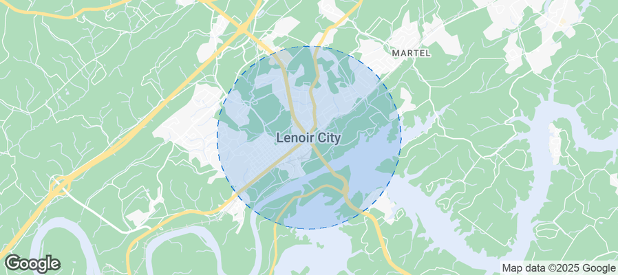 Map of Airbnb listings in Lenoir City