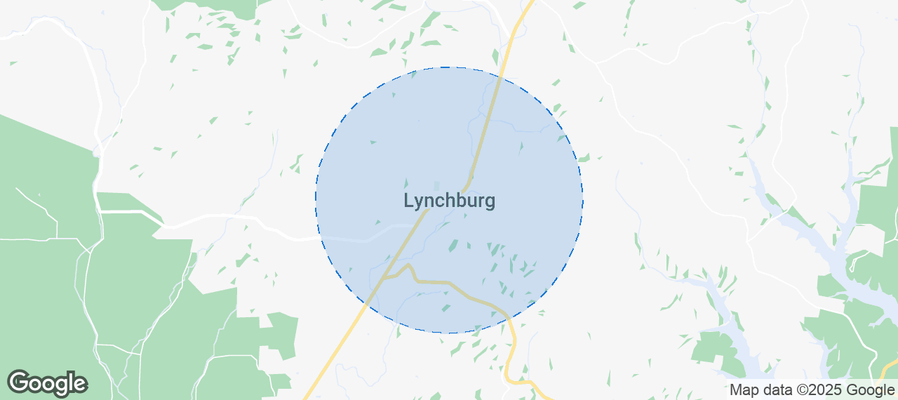 Map of Airbnb listings in Lynchburg, Moore County