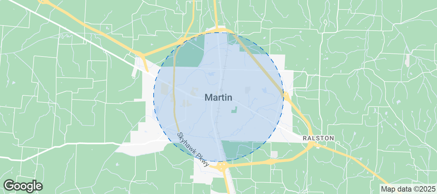 Map of Airbnb listings in Martin