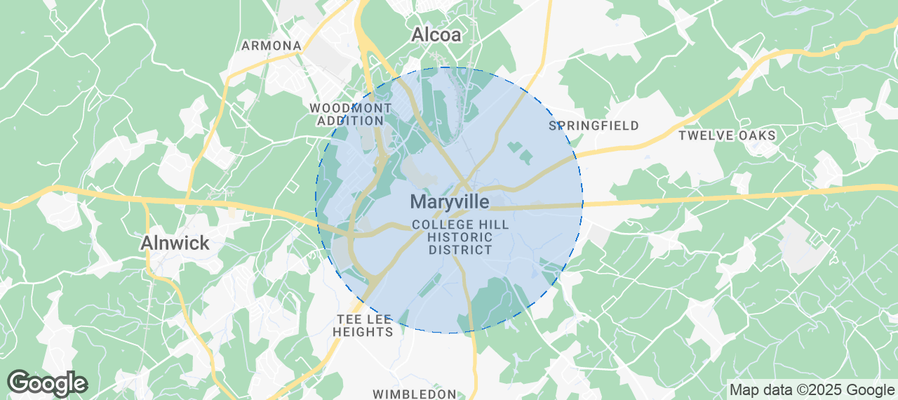 Map of Airbnb listings in Maryville