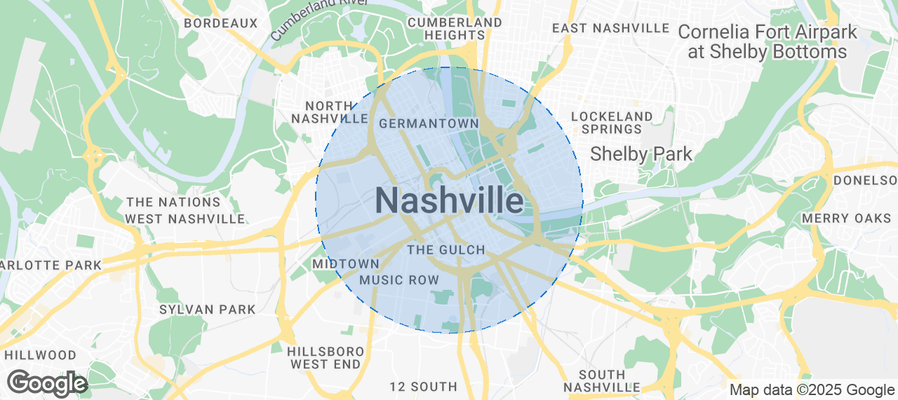 Map of Airbnb listings in Nashville