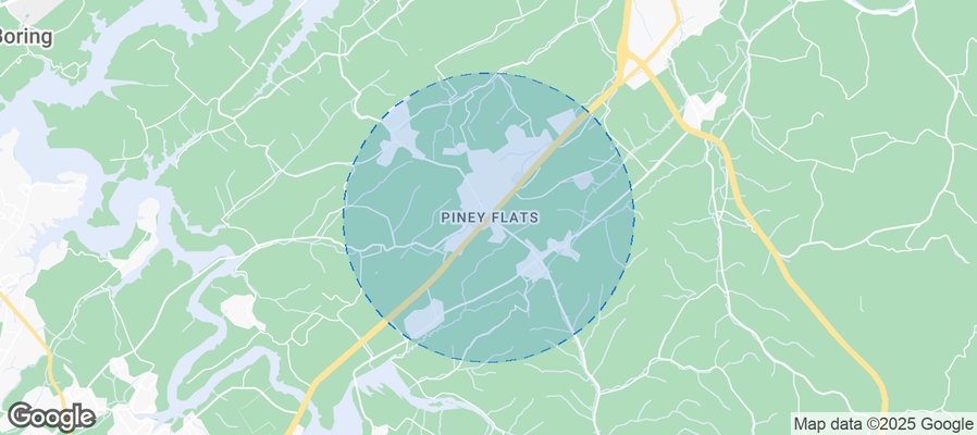Map of Airbnb listings in Piney Flats
