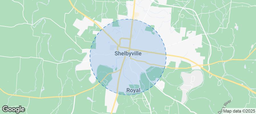 Map of Airbnb listings in Shelbyville