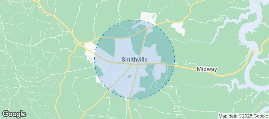 Map of Airbnb listings in Smithville