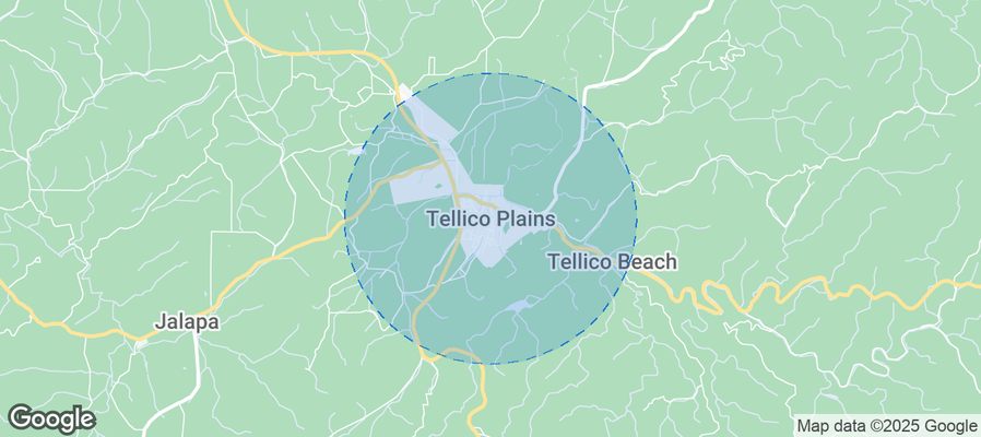 Map of Airbnb listings in Tellico Plains