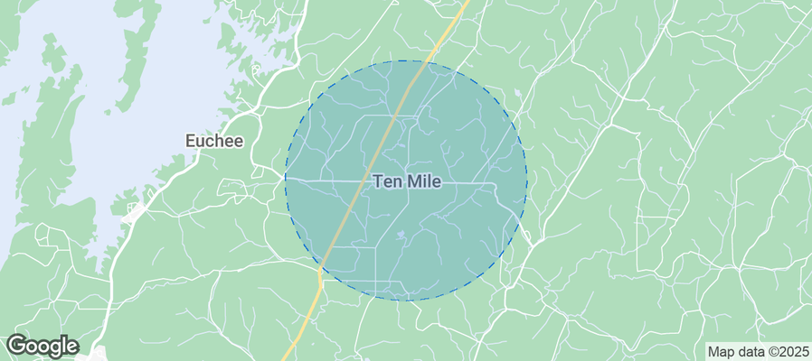 Map of Airbnb listings in Ten Mile