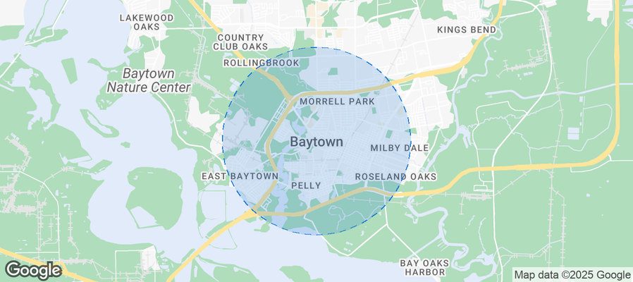 Map of Airbnb listings in Baytown