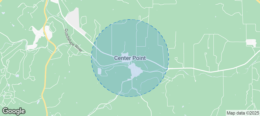 Map of Airbnb listings in Center Point