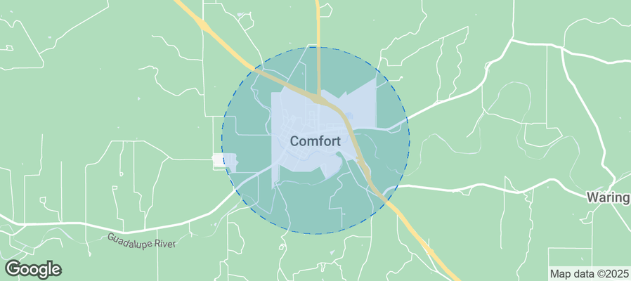 Map of Airbnb listings in Comfort