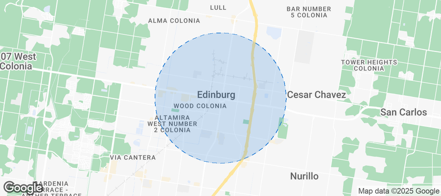 Map of Airbnb listings in Edinburg