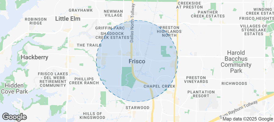 Map of Airbnb listings in Frisco