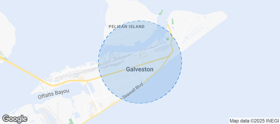 Map of Airbnb listings in Galveston