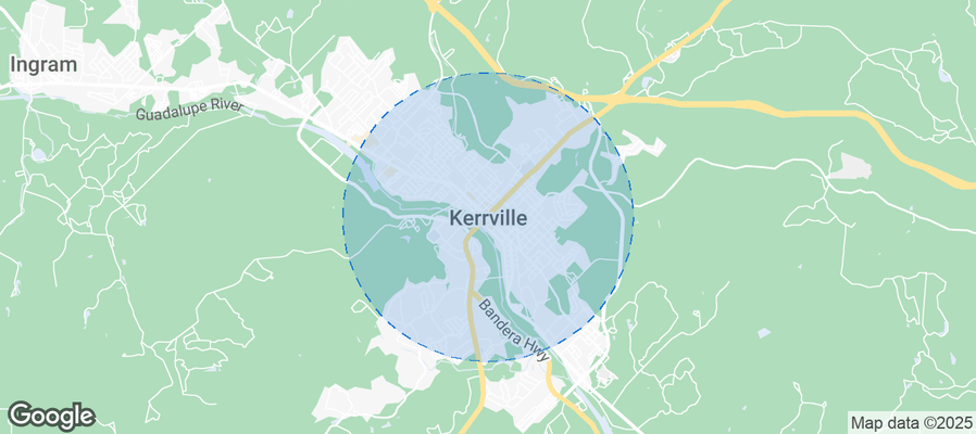 Map of Airbnb listings in Kerrville